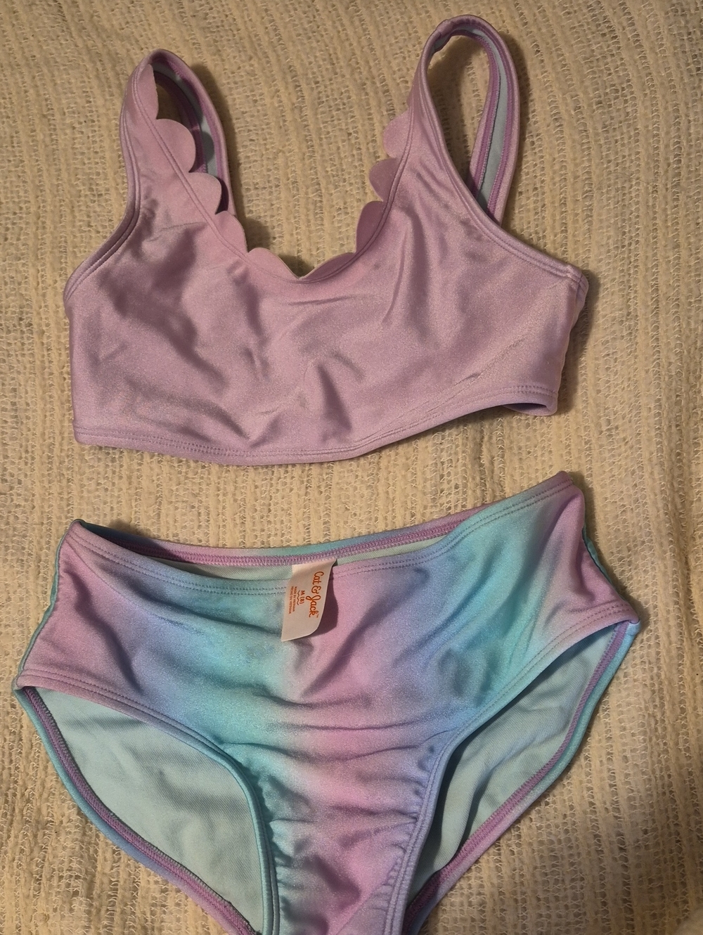 Cat & Jack Lilac and Aqua Ombre Bikini Set. Size M (8)